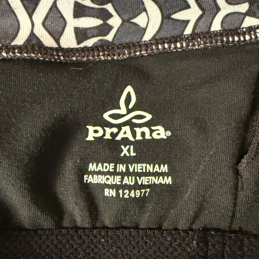 prAna Cali Dress Black & White Kaleidoscope Geometric Print Size XL Racerback - Picture 15 of 16